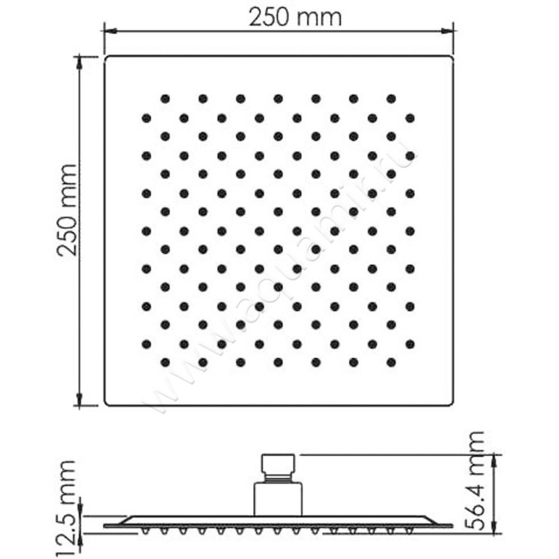 Верхний душ Wasserkraft Wiese A200 размеры