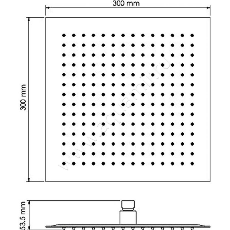 Верхний душ Wasserkraft A118 размеры