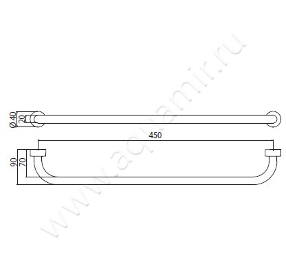 Полотенцедержатель Emco Rondo 2 456000145 размеры