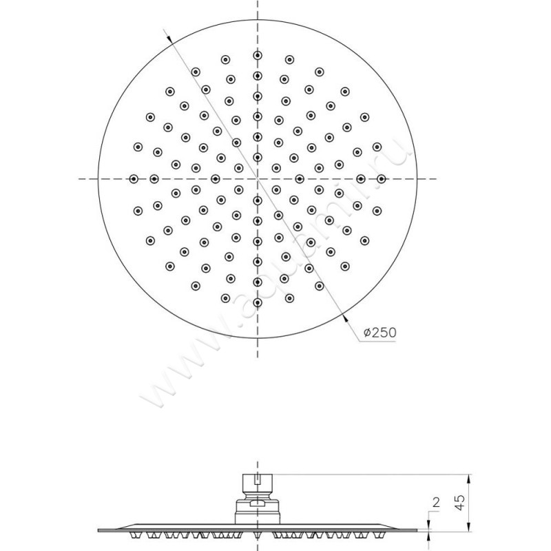 Верхний душ Lemark LM9481S размеры