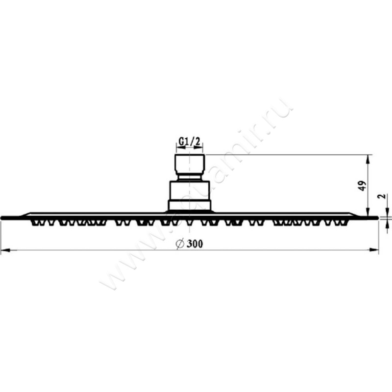 Верхний душ Villeroy & Boch TVC00040130061 размеры