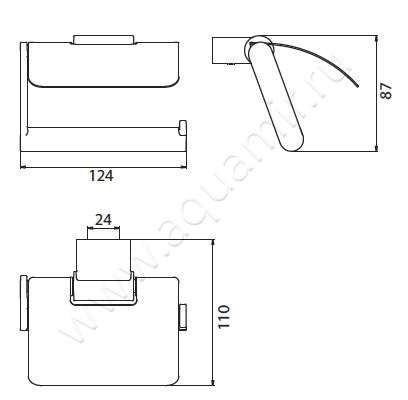Бумагодержатель Emco System 2 350000106 размеры