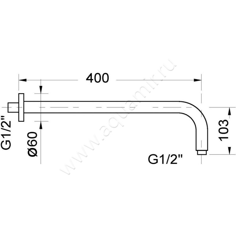 Кронштейн для верхнего душа Migliore Fortis 30468 размеры
