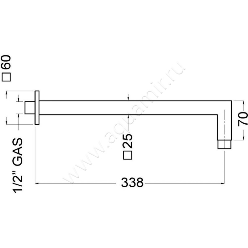 Кронштейн для верхнего душа Migliore Kvant 30467 размеры