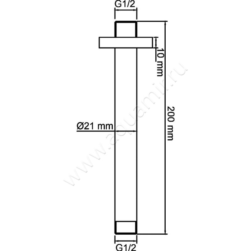 Кронштейн для верхнего душа Wasserkraft Sauer A234 размеры