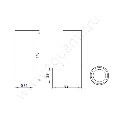 Стакан настенный Emco System 2 3520 001 00 размеры