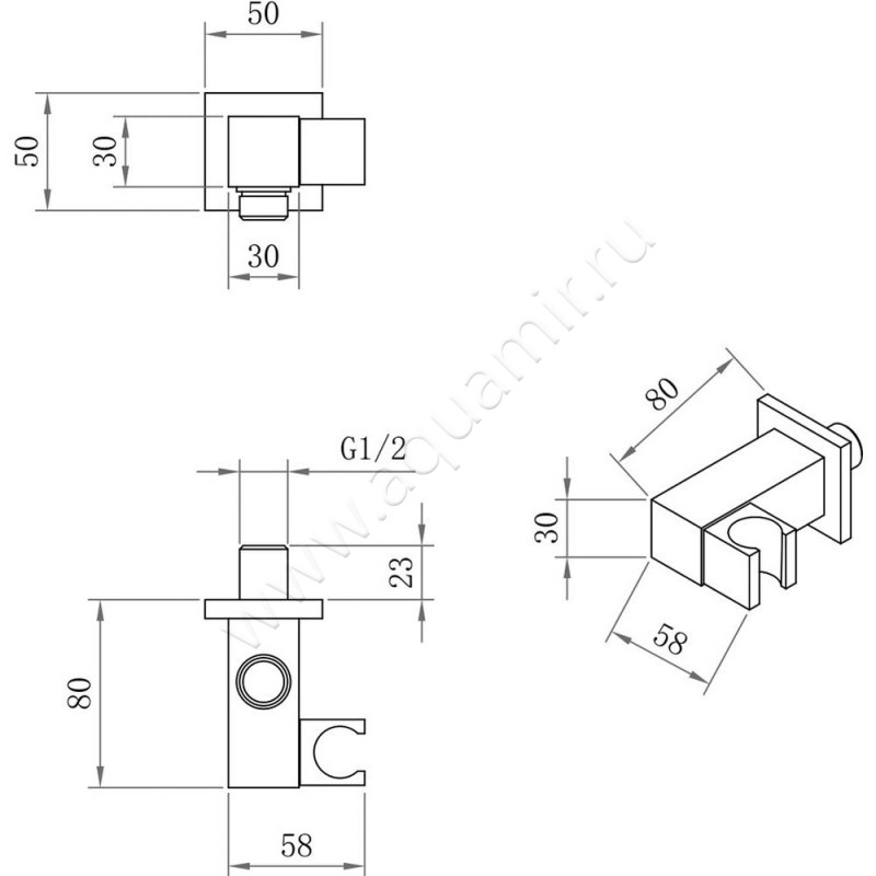 Душевой комплект Berges Wasserhaus Nardis 071001 размеры