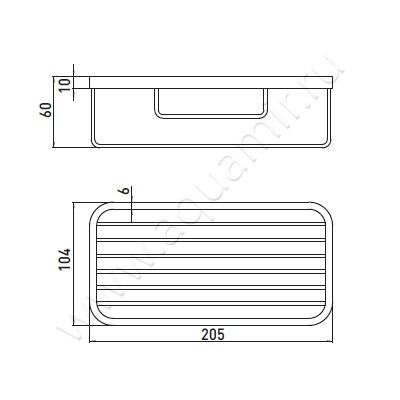 Мыльница-решетка Emco System 2 3545 001 08 размеры