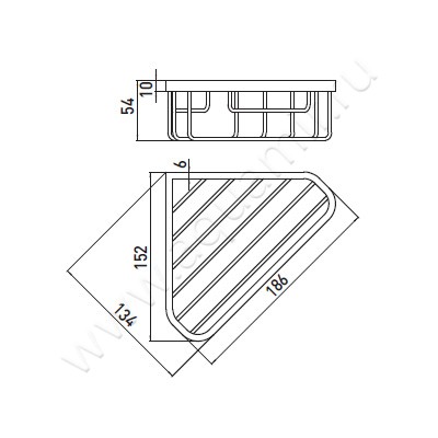 Мыльница-решетка Emco System 2 3545 001 07 размеры