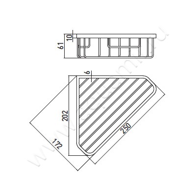 Мыльница-решетка Emco System 2 3545 001 09 размеры