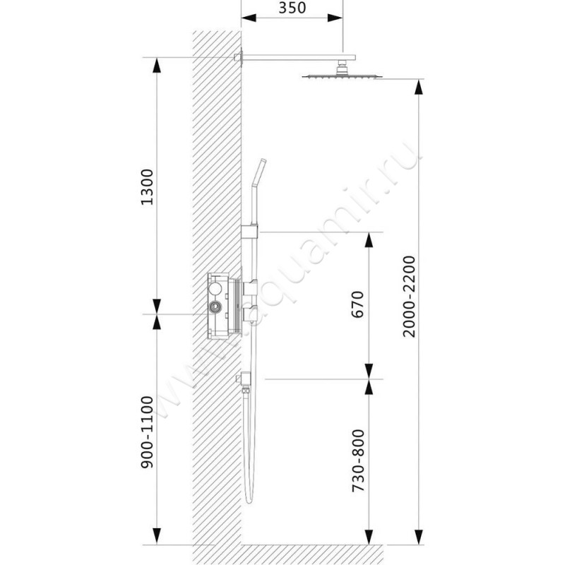 Душевой комплект Timo Petruma SX-5059/00SM размеры