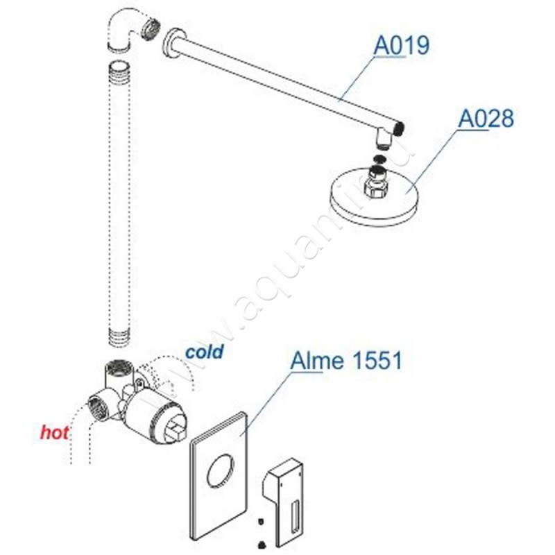 Душевой комплект Wasserkraft A12528 размеры