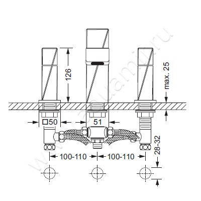 Смеситель для раковины Joerger Turn 623.30.300.000 размеры