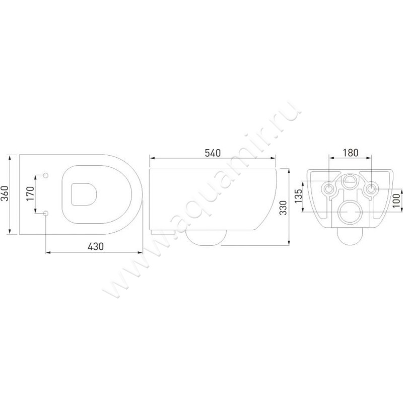 Унитаз подвесной Berges Wasserhaus Ego XL 082118 размеры