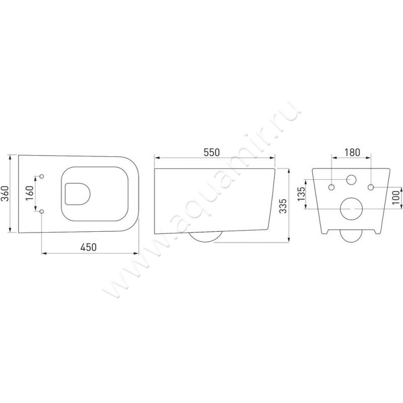 Унитаз подвесной Berges Wasserhaus Floe 082121 размеры