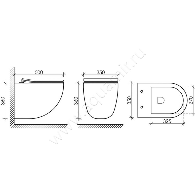 Унитаз подвесной Ceramica Nova MONO RIMLESS CN1905 размеры