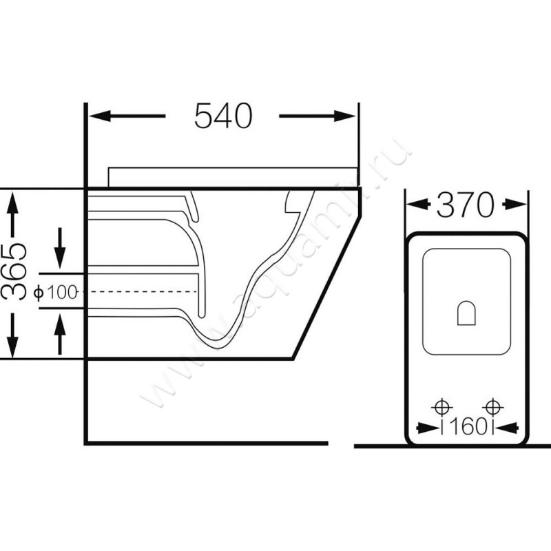 Унитаз подвесной Grossman GR4440S размеры