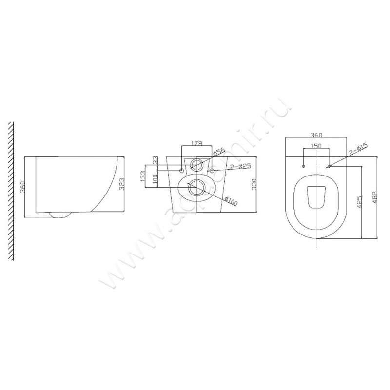 Комплект унитаза с инсталляцией BelBagno UNO BB3105CHR/SC + BB002-80 + BB014-SR-BIANCO размеры