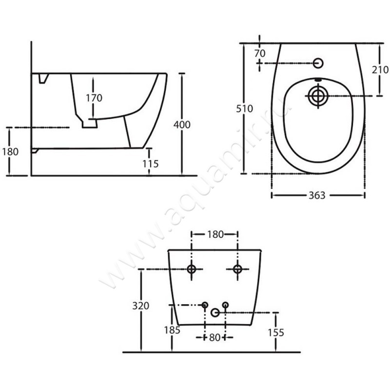Биде подвесное Allen Brau Fantasy 4.11006.20 размеры