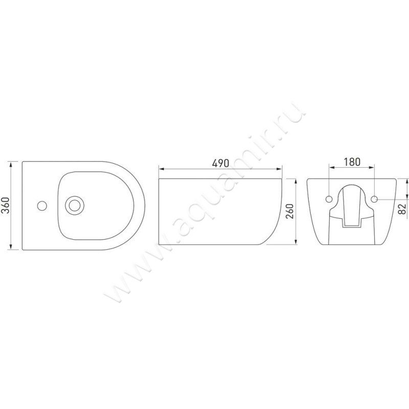 Биде подвесное Berges Wasserhaus Ego 082017 размеры