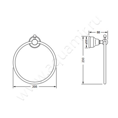 Полотенцедержатель Joerger Delphi 109.00.047.000 размеры