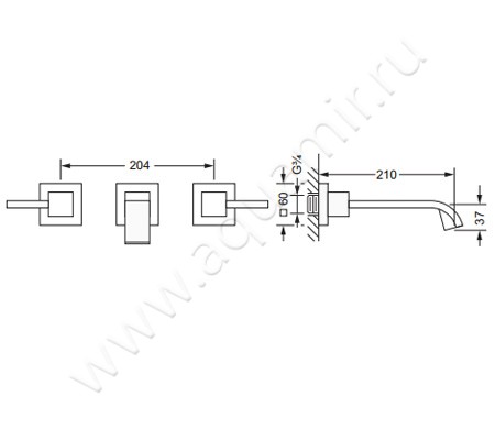 Смеситель для раковины Joerger Empire Royal 627.30.360.000 размеры
