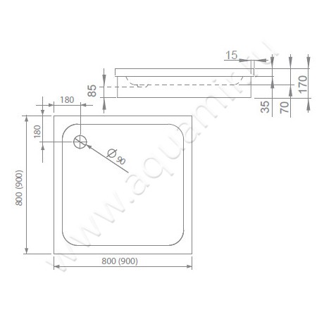 Акриловый поддон для душа Radaway Siros C SBC8817-1 размеры