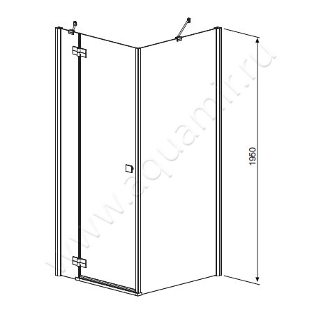 Душевой уголок с поворотной дверью и фиксированной боковиной Radaway Almatea KDJ 32150-01-01NL размеры