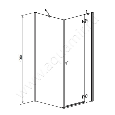 Душевой уголок с поворотной дверью и фиксированной боковиной Radaway Almatea KDJ 32150-01-01NL размеры