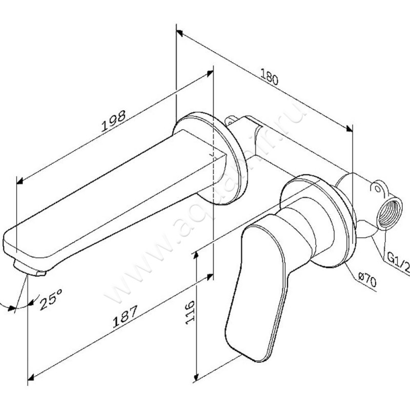Смеситель для раковины AM.PM X-Joy F85A72622 размеры