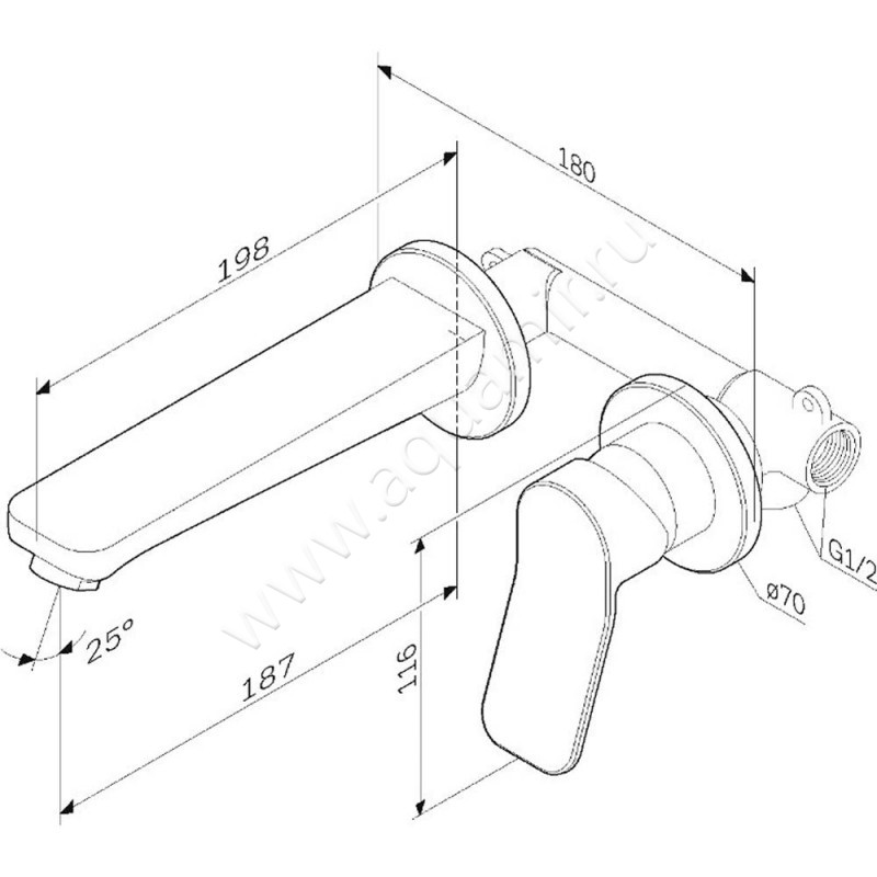 Смеситель для раковины AM.PM X-Joy F85A72600 размеры