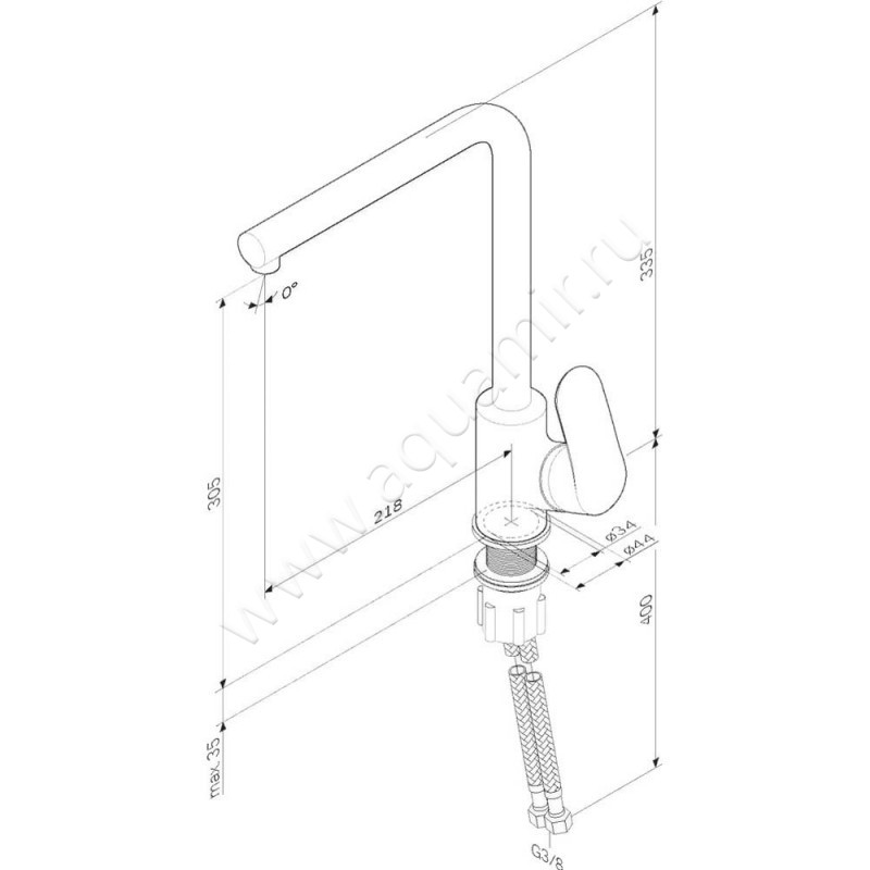 Смеситель для кухни AM.PM Like F8005000 размеры