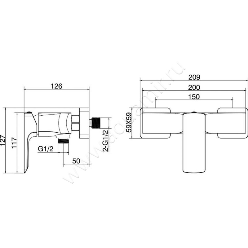 Смеситель для душа Allen Brau Infinity 5.21010-31 размеры