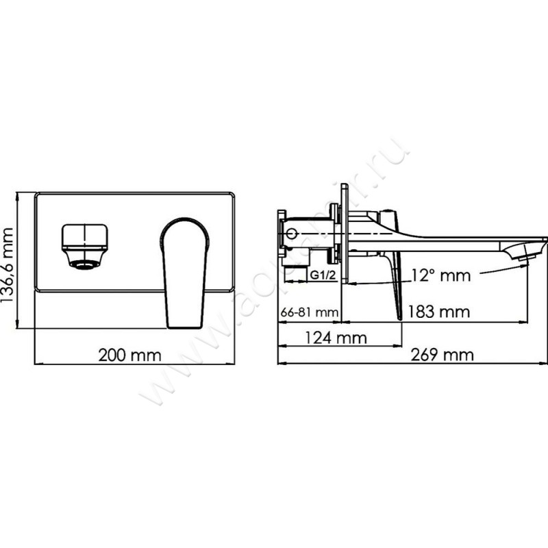 Смеситель для раковины Wasserkraft Lopau 3230 размеры