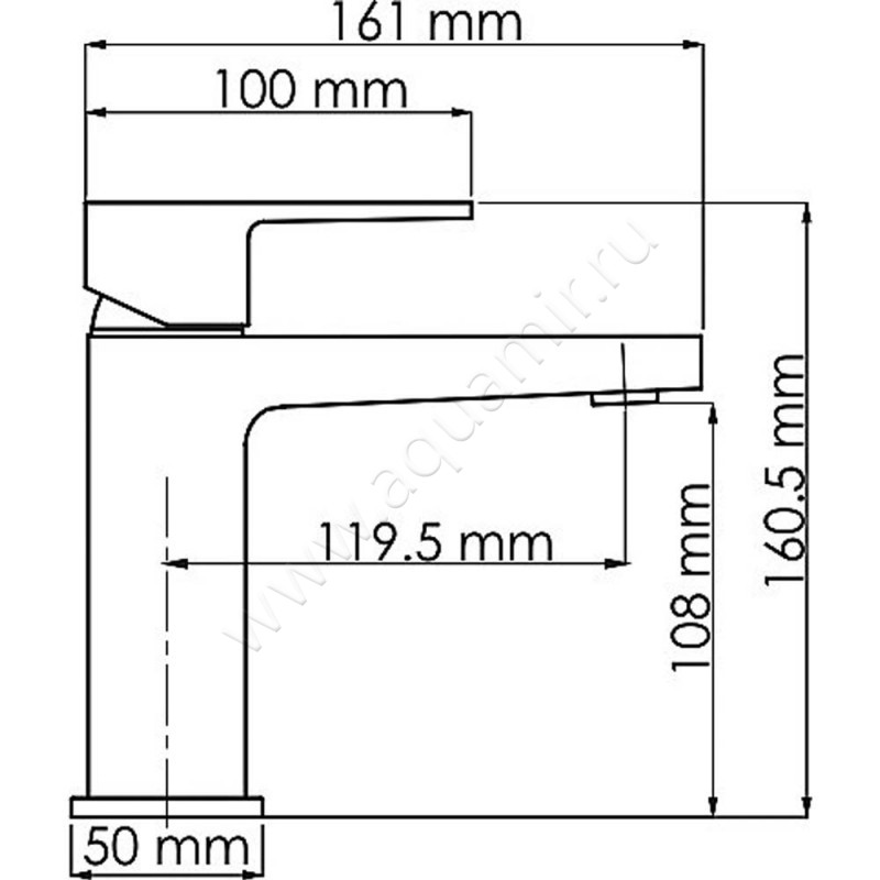 Смеситель для раковины Wasserkraft Abens 2003 размеры
