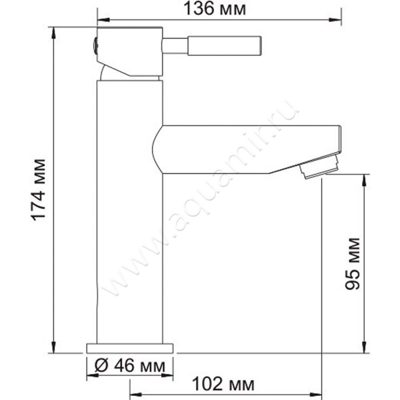 Смеситель для раковины Wasserkraft Main 4104 размеры