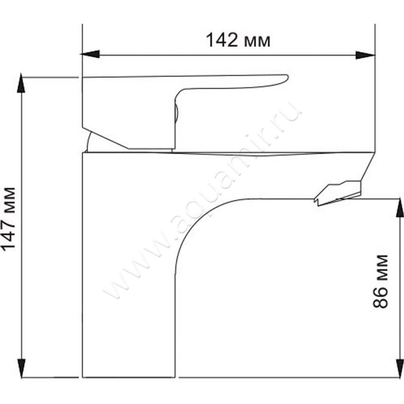 Смеситель для раковины Wasserkraft Leine 3503 размеры