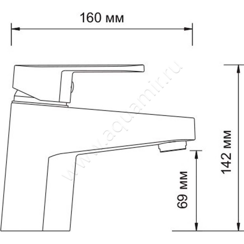 Смеситель для раковины Wasserkraft Donau 5303 размеры