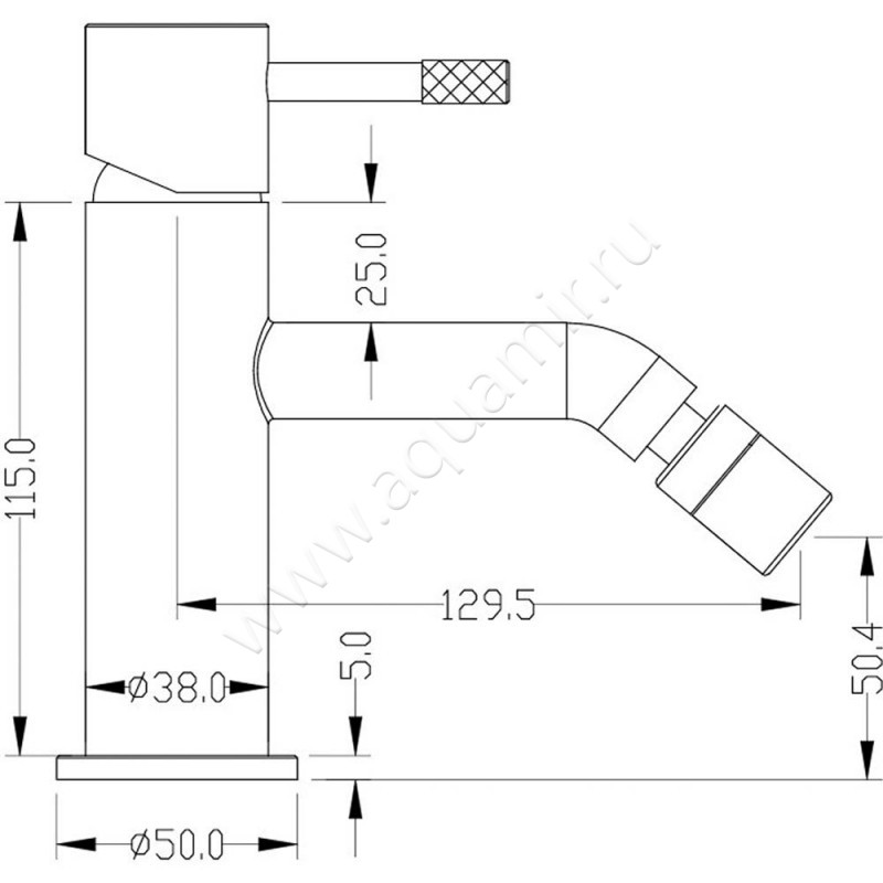 Смеситель для биде Boheme Uno 466B размеры