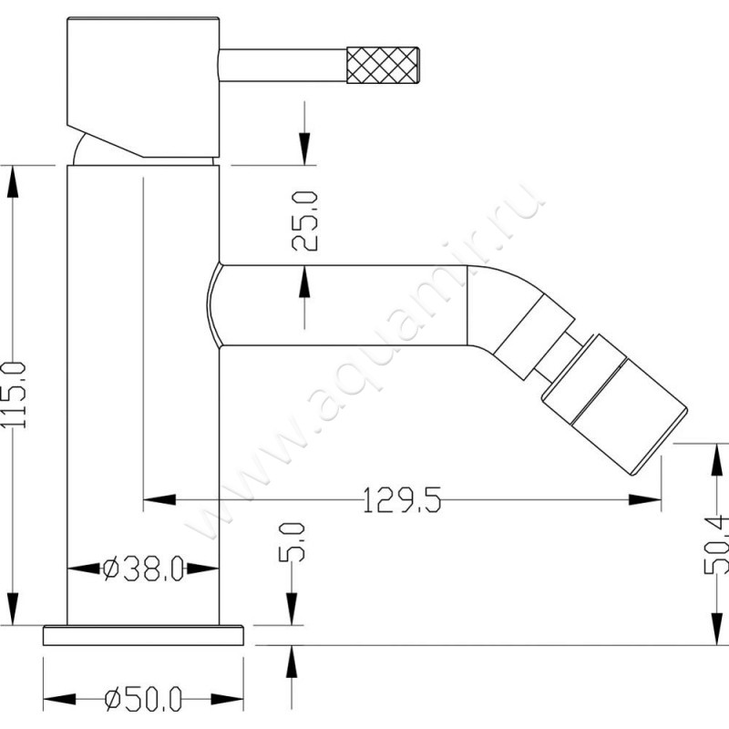 Смеситель для биде Boheme Uno 466BCR размеры