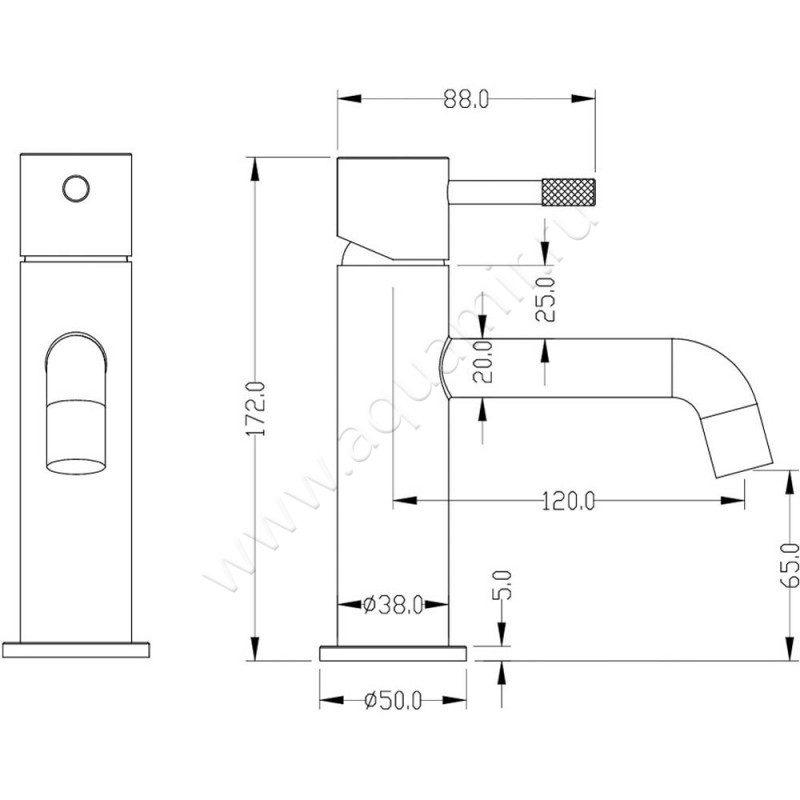 Смеситель для раковины Boheme Uno 461CR размеры
