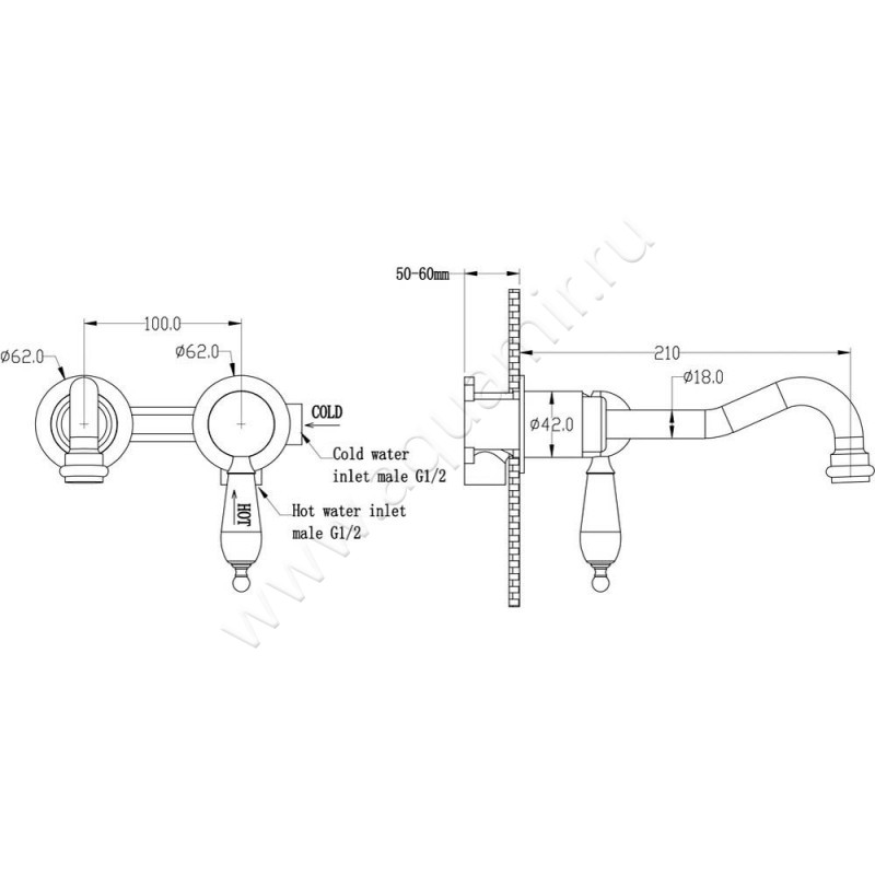 Смеситель для раковины Boheme Medici 307 размеры