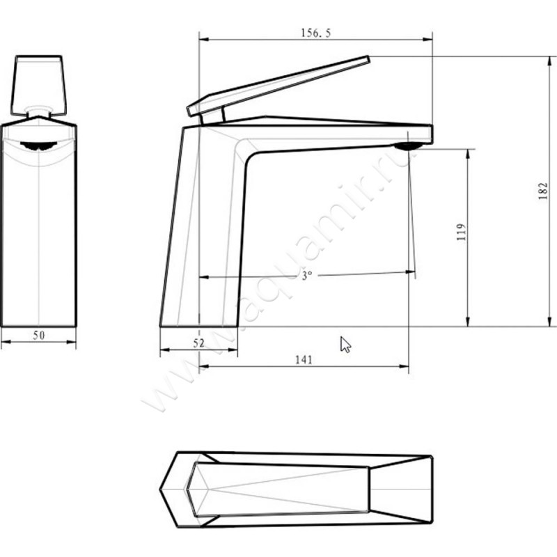 Смеситель для раковины Boheme Venturo 381W размеры