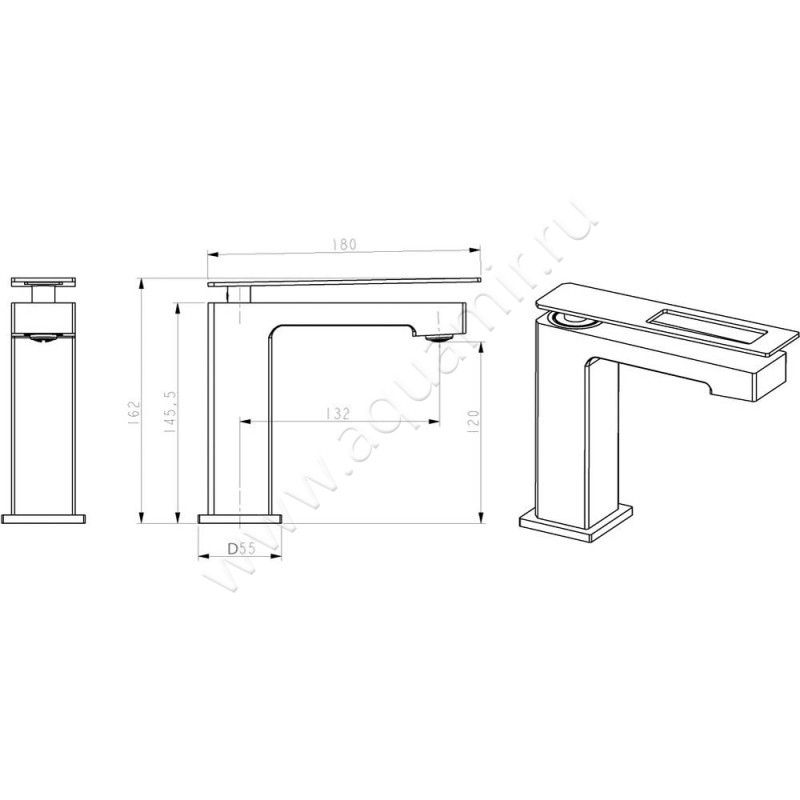 Смеситель для раковины Boheme Q 141BR размеры