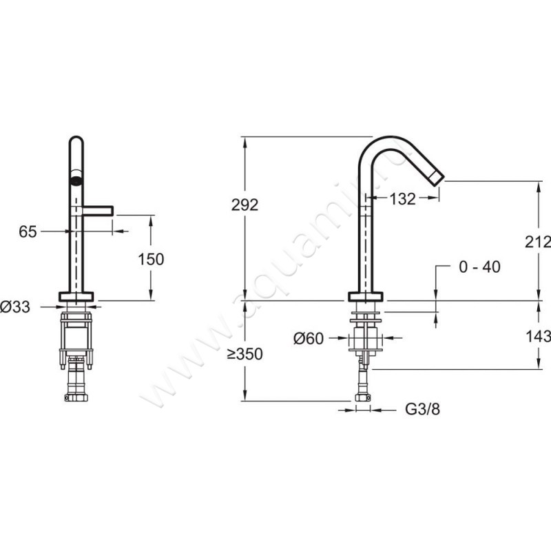 Смеситель для раковины Jacob Delafon Stillness E9854CP размеры