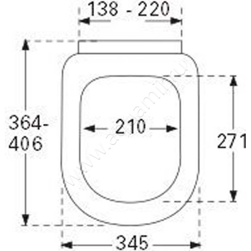 Крышка-сиденье Villeroy & Boch Subway 9M66S101 размеры