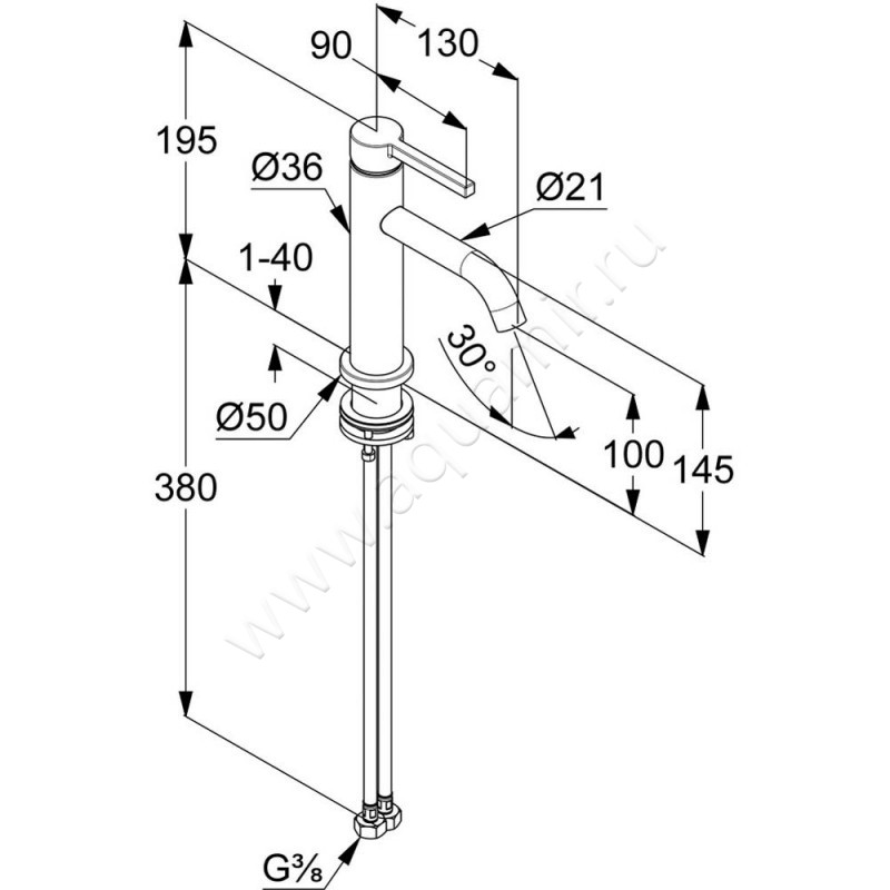 Смеситель для раковины Kludi Nova Fonte 200263915 размеры