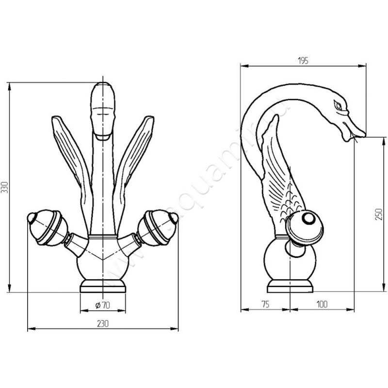 Смеситель для раковины Migliore Luxor 23250 размеры