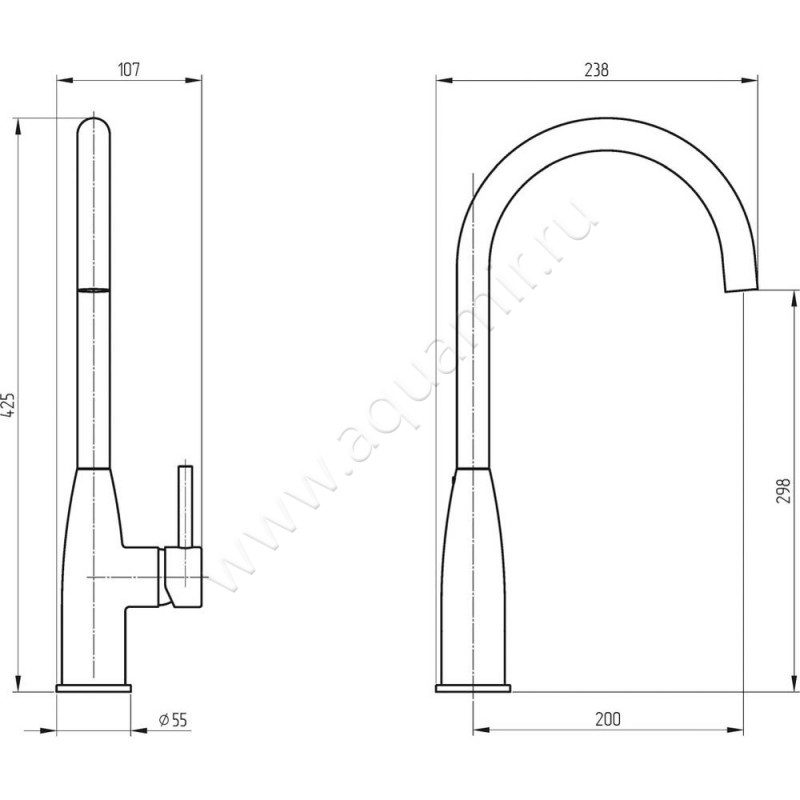 Смеситель для кухни Migliore Fortis 26089 размеры