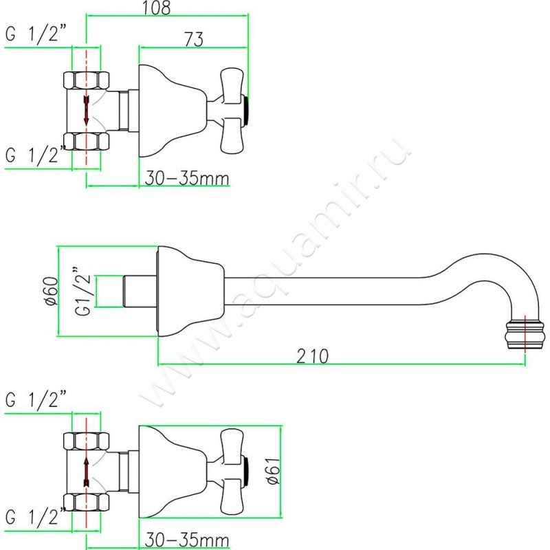 Смеситель для раковины Webert Armony AM750404015 размеры